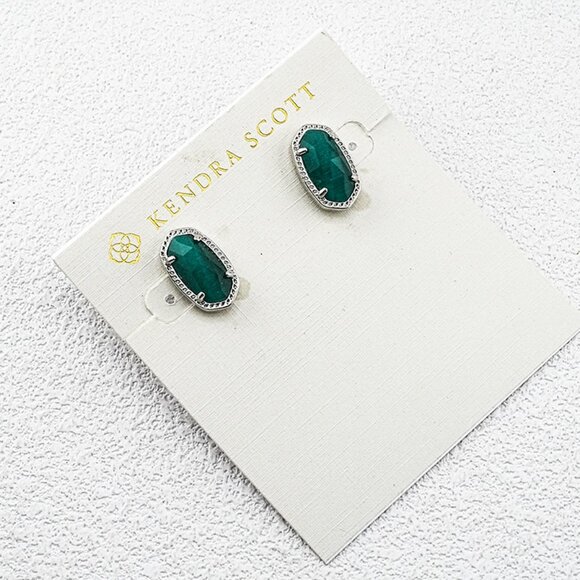 Kendra Scott Green Cat��s Eye Stud Earrings - Picture 1 of 1